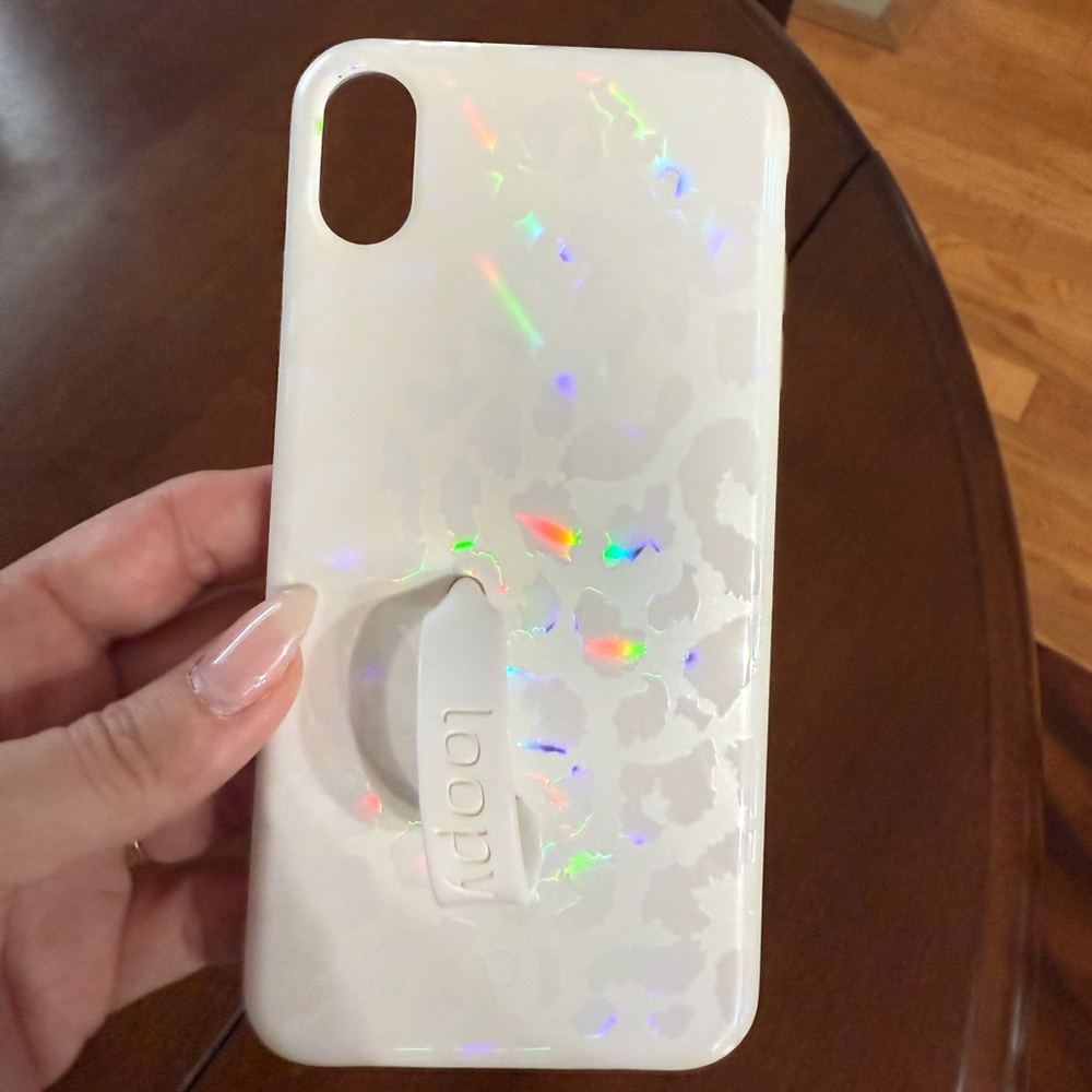 Loopy Opal Leopard iPhone 13 Pro Max Case with Holographic Design